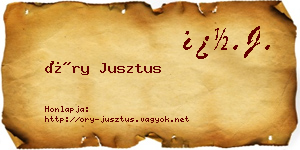 Őry Jusztus névjegykártya